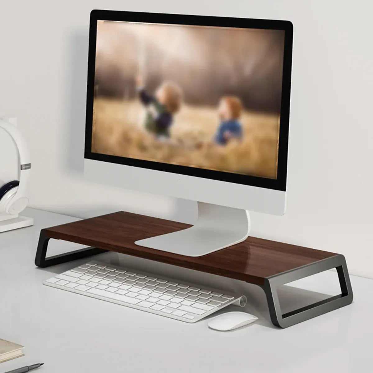 Desktop Monitor Elevated Stand Computer Riser Sturdy For Home Office Desk