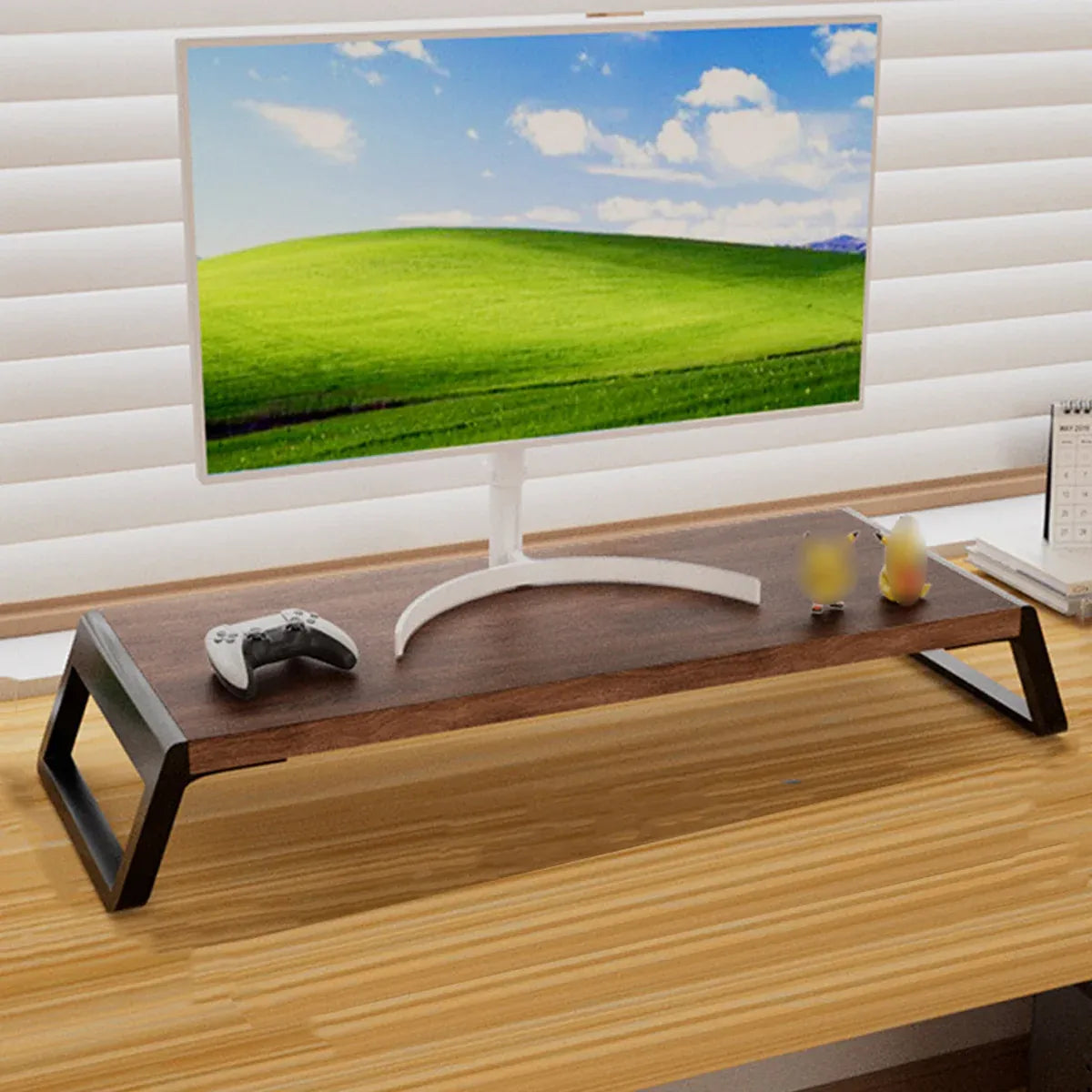 Desktop Monitor Elevated Stand Computer Riser Sturdy For Home Office Desk