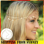 Bohemia Boho Gypsy Wafer Tassel Head Chain Headpiece Beauty Party Jewellery