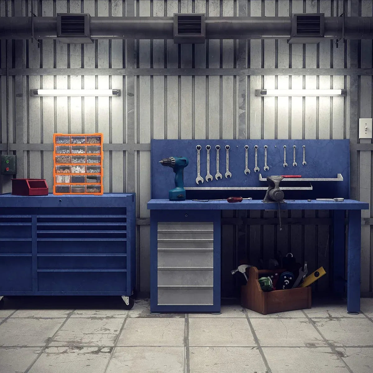 Tool Storage Bin Parts Organizer Drawers Cabinet Box Chest Plastic With Dividers - 18 Drawers