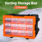 Tool Storage Bin Parts Organizer Drawers Cabinet Box Chest Plastic With Dividers - 18 Drawers