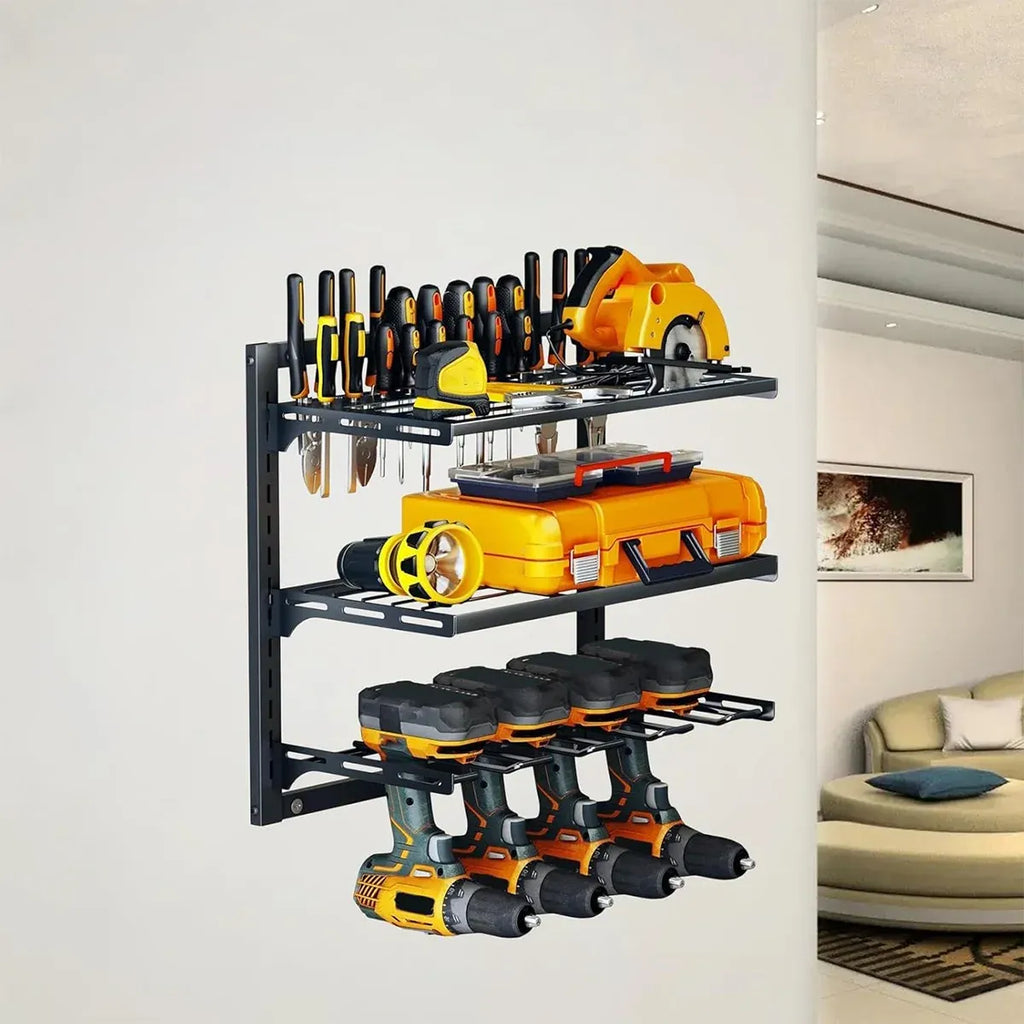 Wall Mounted Electric Drill Tool Rack Garage Screwdriver Storage Organizer