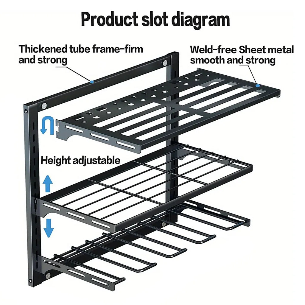 Wall Mounted Electric Drill Tool Rack Garage Screwdriver Storage Organizer
