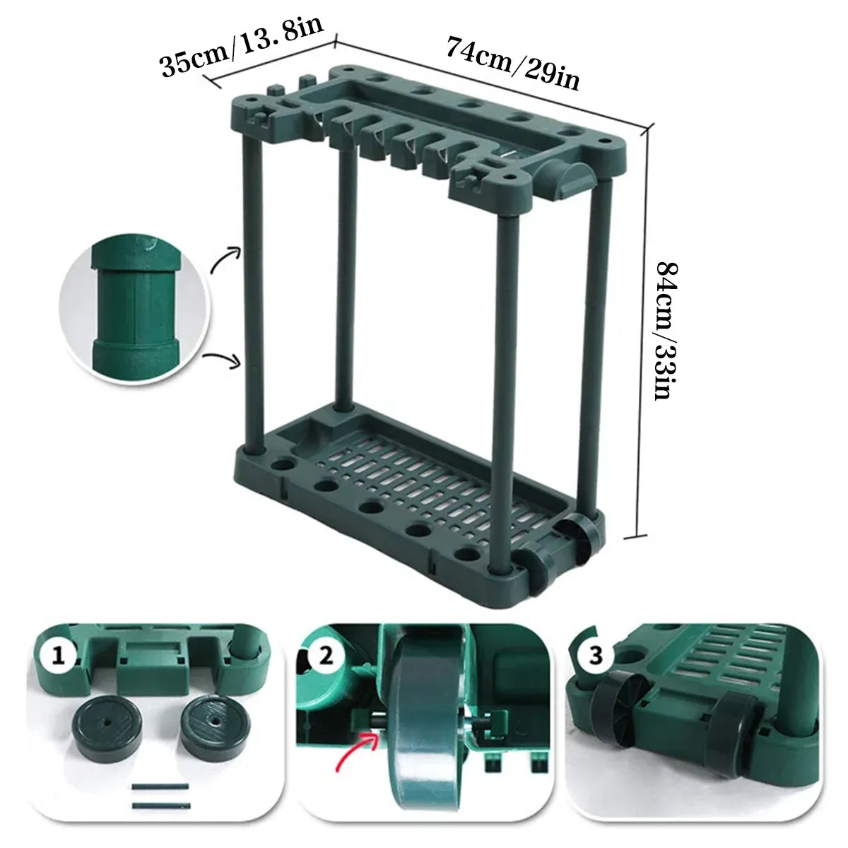 Tool Storage Rack Garden Shed Garage Organizer Handle Holder Wall Mount for Farm