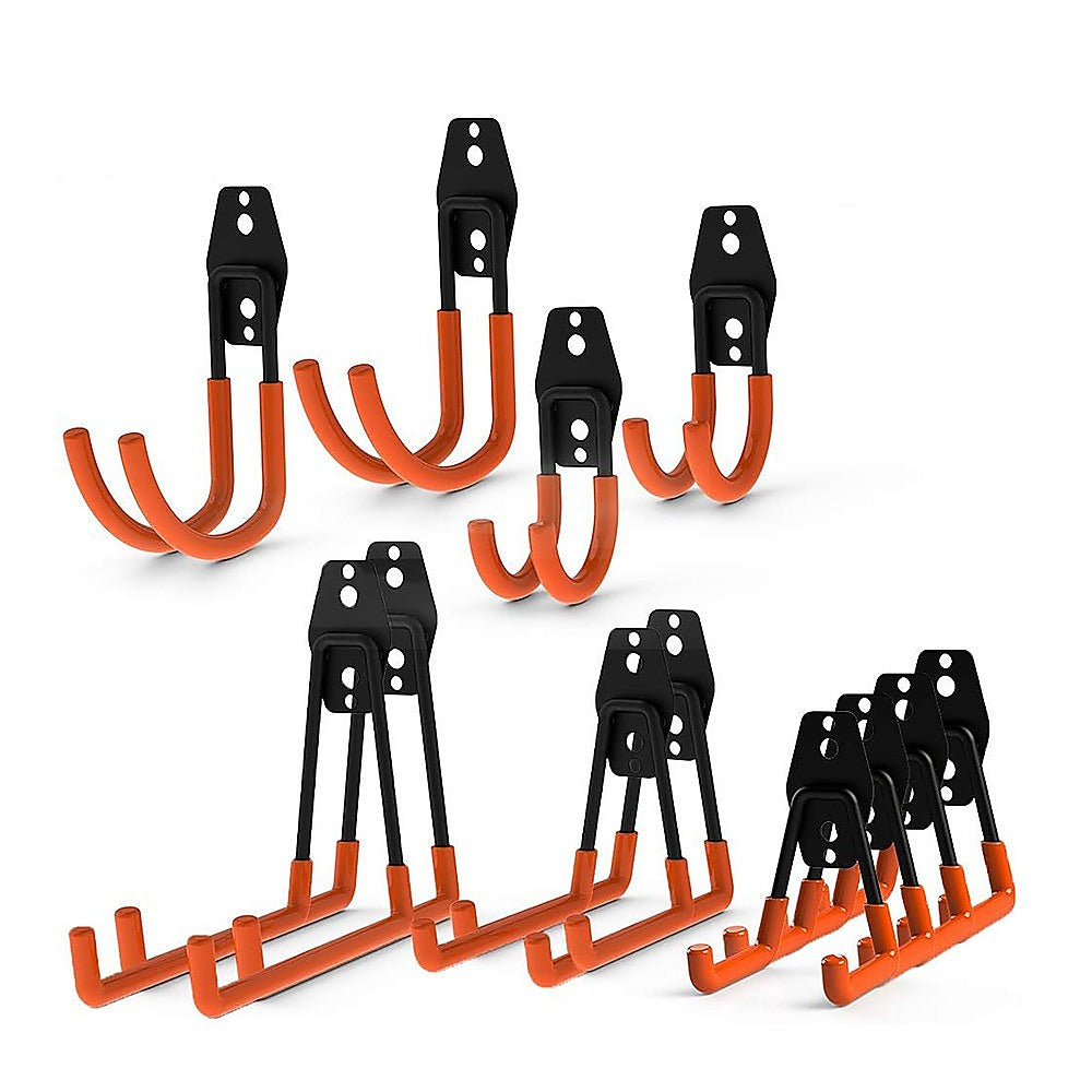 12-Pack Wall Mount Garage Hooks Tool Storage Workshop Organiser Heavy Duty Steel Main image