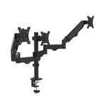 Triple Monitor Mount Stand – Desk Clamp with 3 Adjustable Arms for Multi-Screen Setup