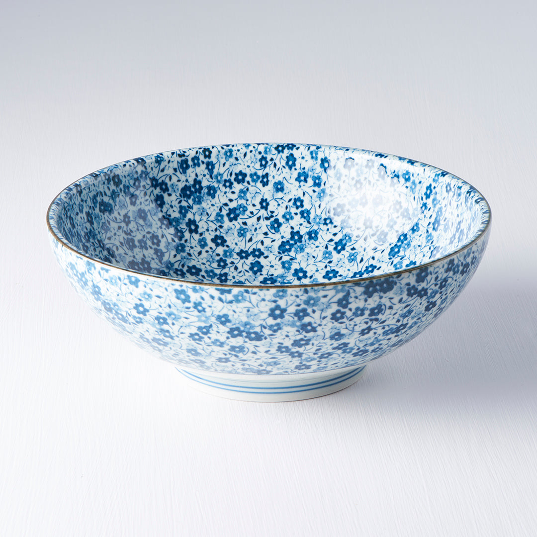 Ramen Bowl 21.5cm Blue Daisy Glaze Main image