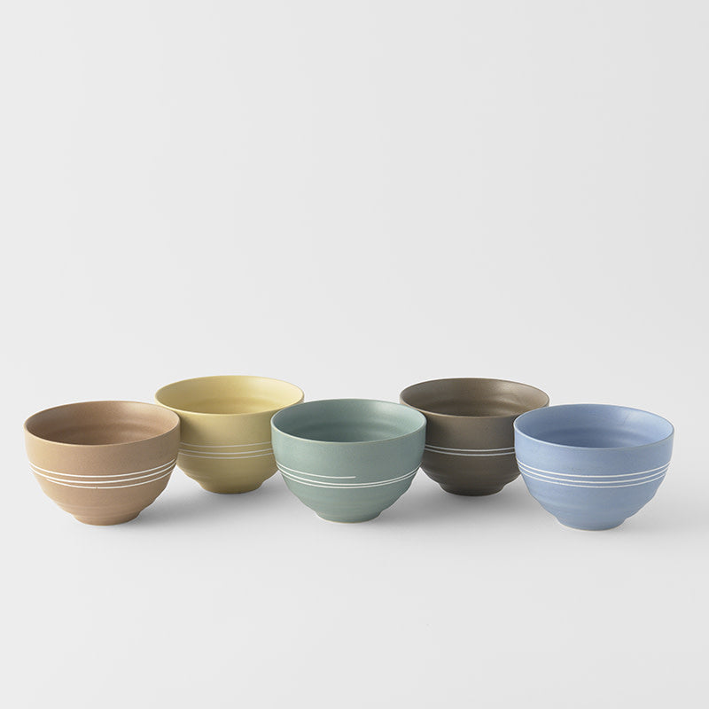 Bowl Set 5pcs 250ml Pastel Glazes Main image