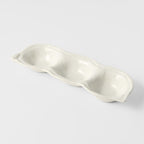 Edamame Triple Pod Dish 200ml Matte White Glaze
