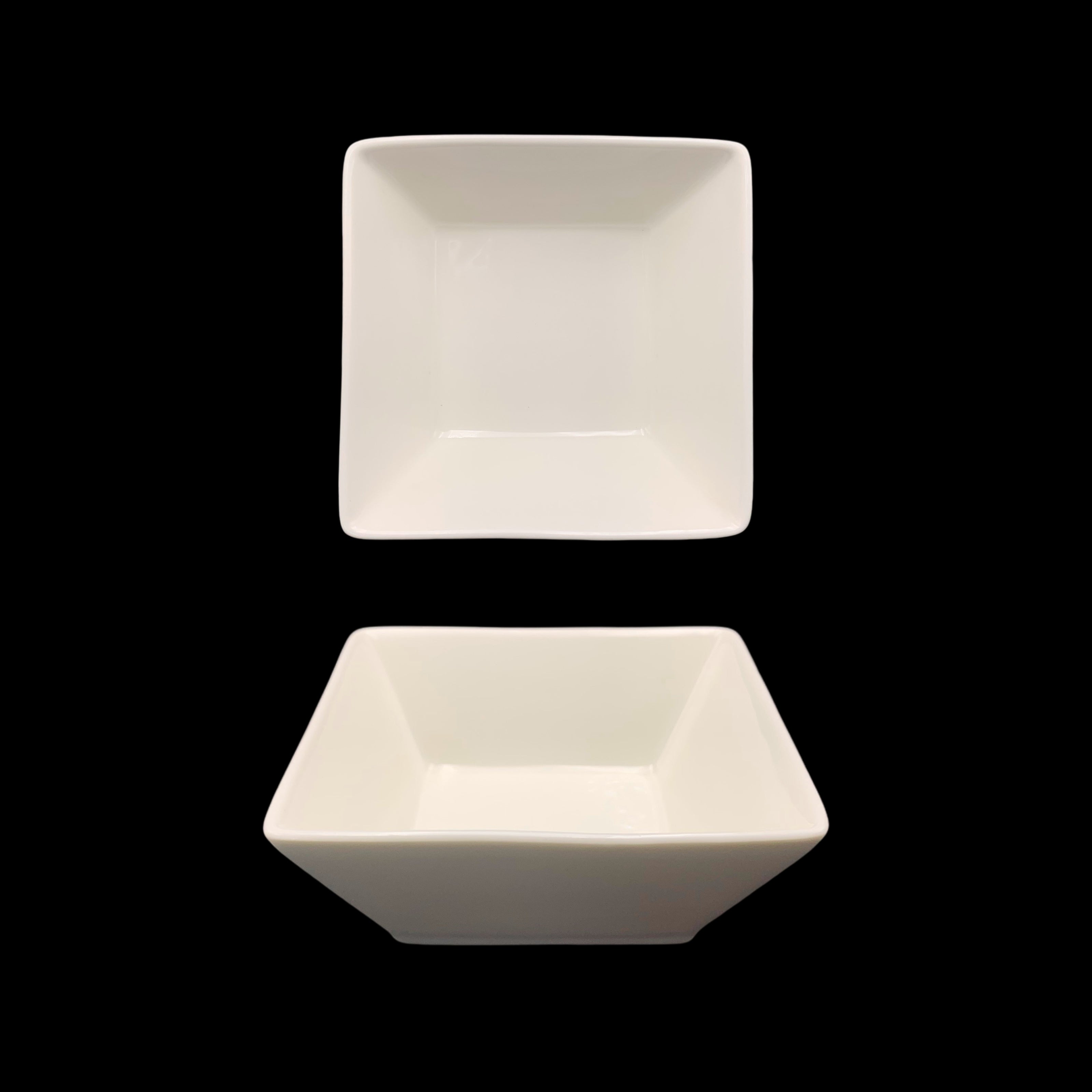 White Bone China Square Soup Bowls - 14x5cm (24-piece set)
