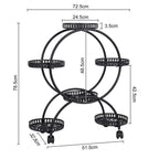 Metal Plant Stand Rack 4Tier Indoor Flower Pot Stand with Wheels for Living Room