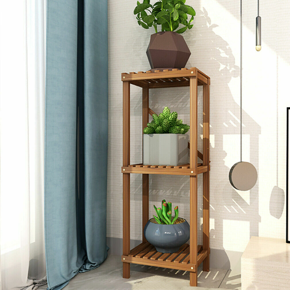 Detachable Diy Wood Plant Stand Pots Organizer Rack Multifunctional Shelf Decor Main image