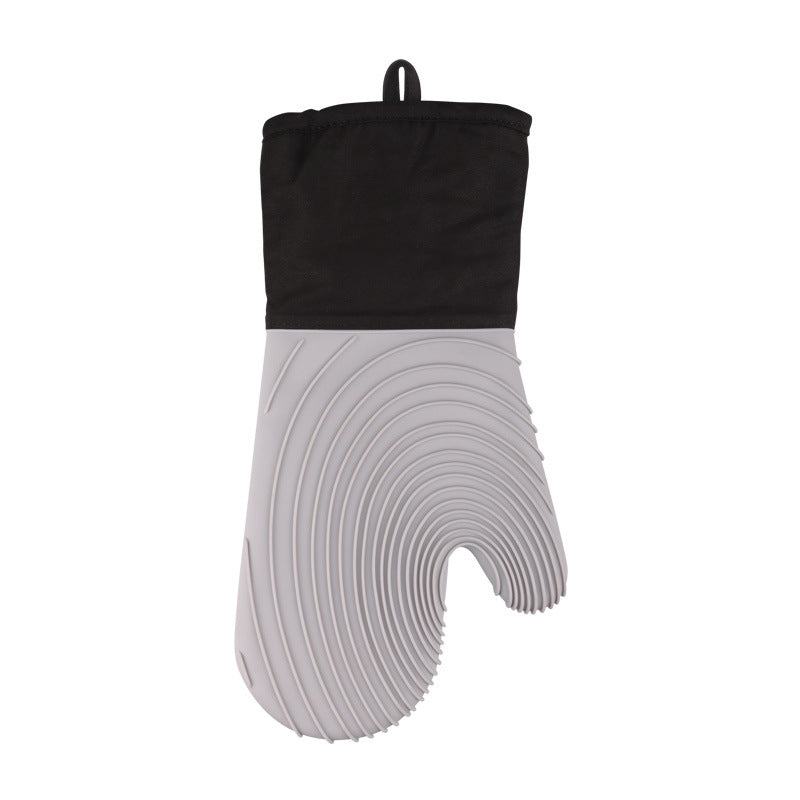 Gray Spiral Pattern Silicone Oven Mitts - Heat Resistant and Non-Slip Design (1 Pair/2 PCS) Main image