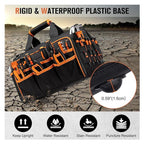 17 Inch Heavy Duty Tool Bag - 43cm Wide Open Mouth Organiser - Thickened Wear Resistant Oxford Cloth with Adjustable Padded Strap, Multi-Pocket Storage for Electricians Plumbers and Professional Trades