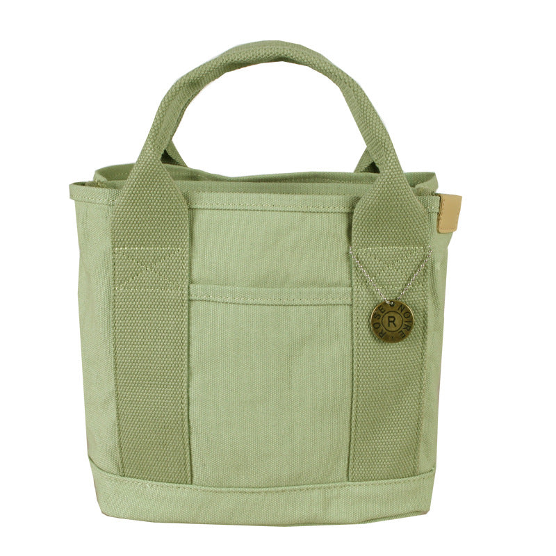 Light green Canvas Lunch Tote Bag - Stylish Handbag with Multiple Compartments for Women Main image