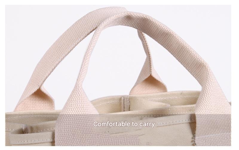 Light green Canvas Lunch Tote Bag - Stylish Handbag with Multiple Compartments for Women