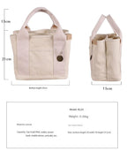 Military green Canvas Lunch Tote Bag - Stylish Handbag with Multiple Compartments for Women