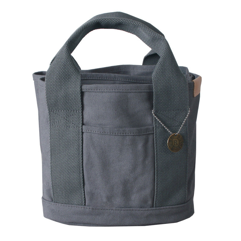 Dark gray Canvas Lunch Tote Bag - Stylish Handbag with Multiple Compartments for Women Main image