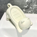 Cat-Shaped Ceramic Soap Dish - White
