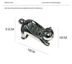 Cat-Shaped Ceramic Soap Dish - Silver
