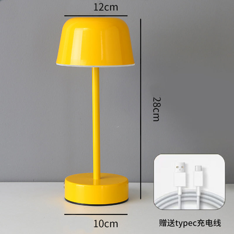 Yellow Modern Minimalist LED Table Lamp - Rechargeable Touch Control Desk Light Main image