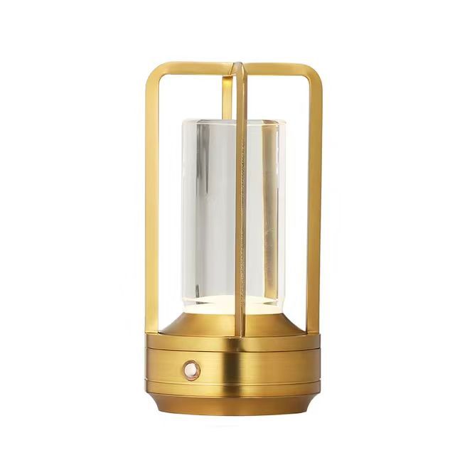 Cross-Shaped LED Table Lamp - Gold Touch Button with USB Charging Main image