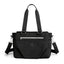 Black Versatile Water-Repellent Nylon Tote Bag - Lightweight Multi-Pocket Shoulder & Crossbody Handbag