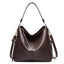 Coffee Womens Soft PU Leather Hobo Bag - Large Casual Tote Handbag with Adjustable Crossbody Strap