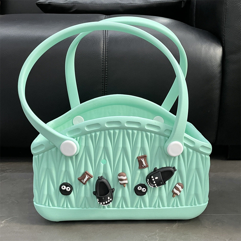 Stylish Handbag - Spacious with Decorative Elements(light green) Main image