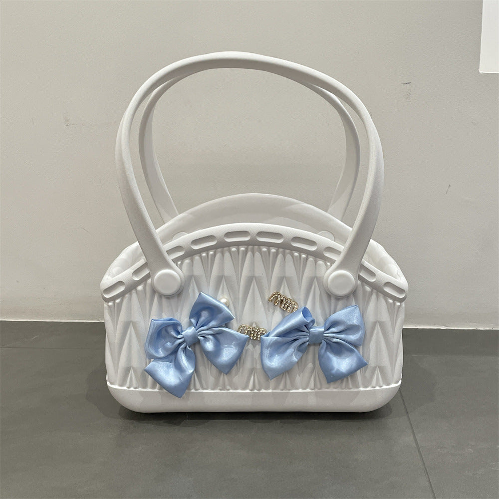 Stylish Handbag - Spacious with Decorative Elements(Beige) Main image