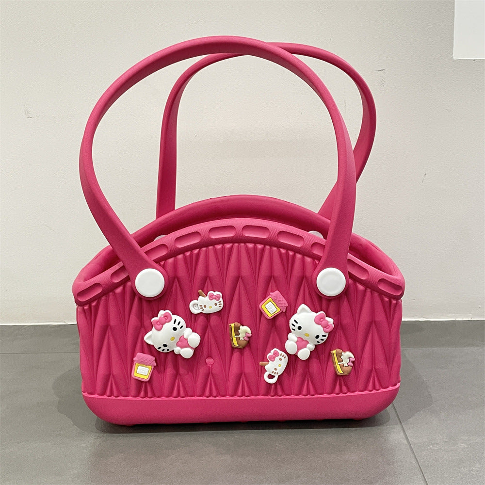Stylish Handbag - Spacious with Decorative Elements(pink) Main image