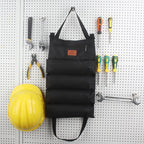 Heavy-Duty Canvas Tool Roll Up Bag & Organizer Tote - Multi-Pocket Wrench & Tool Pouch(Khaki)