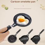 3-PCS Mini Non-Stick Egg Frying Pan Cartoon Shaped Omelette Cooker Mould for Breakfast Pancakes and Creative Cooking(Five-pointed star + heart + plum blossom)
