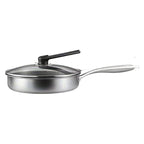 Stainless Steel Non-Stick Frying Pan 28CM Honeycomb Wok Skillet with Lid Induction Compatible Cookware Silver