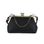 Black Retro Women's Shell Handbag - European Style Clip Lock Closure PU Clutch/Shoulder Bag with Chain Strap