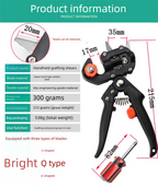 Orange Handheld Grafting Shear with Replaceable Blades and Pruning Function for Tree Grafting and Branch Trimming Professional Garden Tool Local Standard Fit