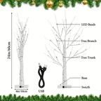 144 LEDS Birch Tree Lamp with Bendable Branches Style - Warm White Romantic Decorative Night Light Decor