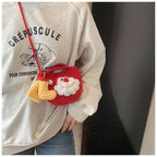 Red Handmade Crochet Santa Claus Bag – Festive Christmas Knitted Shoulder Purse with Stocking Charm