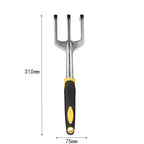3-Piece Red Gardening Tool Set - Heavy Duty Aluminum Alloy with Bonus Claw Gardening Gloves - Rust Resistant Hand Trowel, Cultivator and Transplanter for Planting, Digging and Weeding