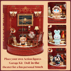 DIY Book Nook Kit Book Theater 3D Wooden Puzzle Miniature Dollhouse Bookshelf Insert with LED Light, 222 Pieces Bookend Decor for Adults Teens, Creative Gift for Book Lovers