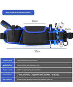 Blue Professional Oxford Cloth Tool Waist Bag –Tool Belt, Multifunctional Work Belt, Men's Robust, Adjustable Tool Belt - Heavy-Duty 600D Waterproof for Electricians, Mechanics & Construction Workers