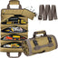 Khaki Multi-Purpose 600D Oxford Cloth Roll-Up Tool Organizer Bag – Heavy-Duty Waterproof & Anti-Scratch Organizer for Electricians, Mechanics & Automotive Use-Duty Oxford Fabric - Multi-Pocket Storage for Electricians, Mechanics & DIY Enthusiasts