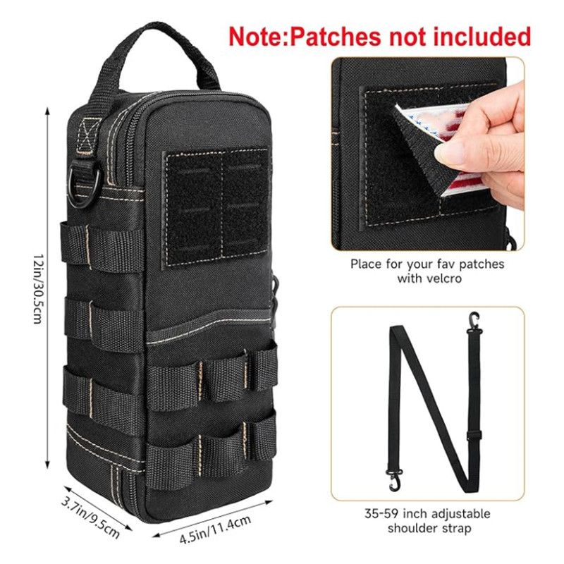 Heavy Duty Oxford Cloth Tool Bag - Portable Tactical Storage Pouch with Shoulder Strap, Multi-Function Loops, Zipper Pockets & Elastic Bands, Durable & Wear Resistant for Electricians, DIY, Camping, Auto Repair