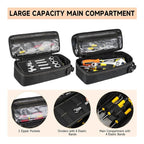 Heavy Duty Oxford Cloth Tool Bag - Portable Tactical Storage Pouch with Shoulder Strap, Multi-Function Loops, Zipper Pockets & Elastic Bands, Durable & Wear Resistant for Electricians, DIY, Camping, Auto Repair