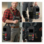 Heavy Duty Oxford Cloth Tool Bag - Portable Tactical Storage Pouch with Shoulder Strap, Multi-Function Loops, Zipper Pockets & Elastic Bands, Durable & Wear Resistant for Electricians, DIY, Camping, Auto Repair