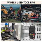 Heavy Duty Oxford Cloth Tool Bag - Portable Tactical Storage Pouch with Shoulder Strap, Multi-Function Loops, Zipper Pockets & Elastic Bands, Durable & Wear Resistant for Electricians, DIY, Camping, Auto Repair