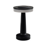 Black Rechargeable UFO Table Lamp Touch Control LED Bedside Night Light, Cordless Mushroom Desk Lamp for Bedroom Living Room Restaurant Bar Camping