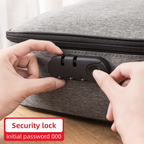Grey 3-Layer Large Capacity Document Organiser Bag with 3-Digit Combination Lock, Waterproof Oxford Fabric File Storage Case for Passports Cards Certificates USB Drives (37 × 28 × 10 cm)