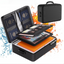 Waterproof & Fireproof Document Bag with Combination Lock (15 × 11 × 4.1 in) - 8 Layers Silicone Fiberglass and Aluminium Foil Lining, Home Office Safe Storage Case for Passports Certificates Cash
