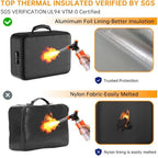 Waterproof & Fireproof Document Bag with Combination Lock (15 × 11 × 4.1 in) - 8 Layers Silicone Fiberglass and Aluminium Foil Lining, Home Office Safe Storage Case for Passports Certificates Cash